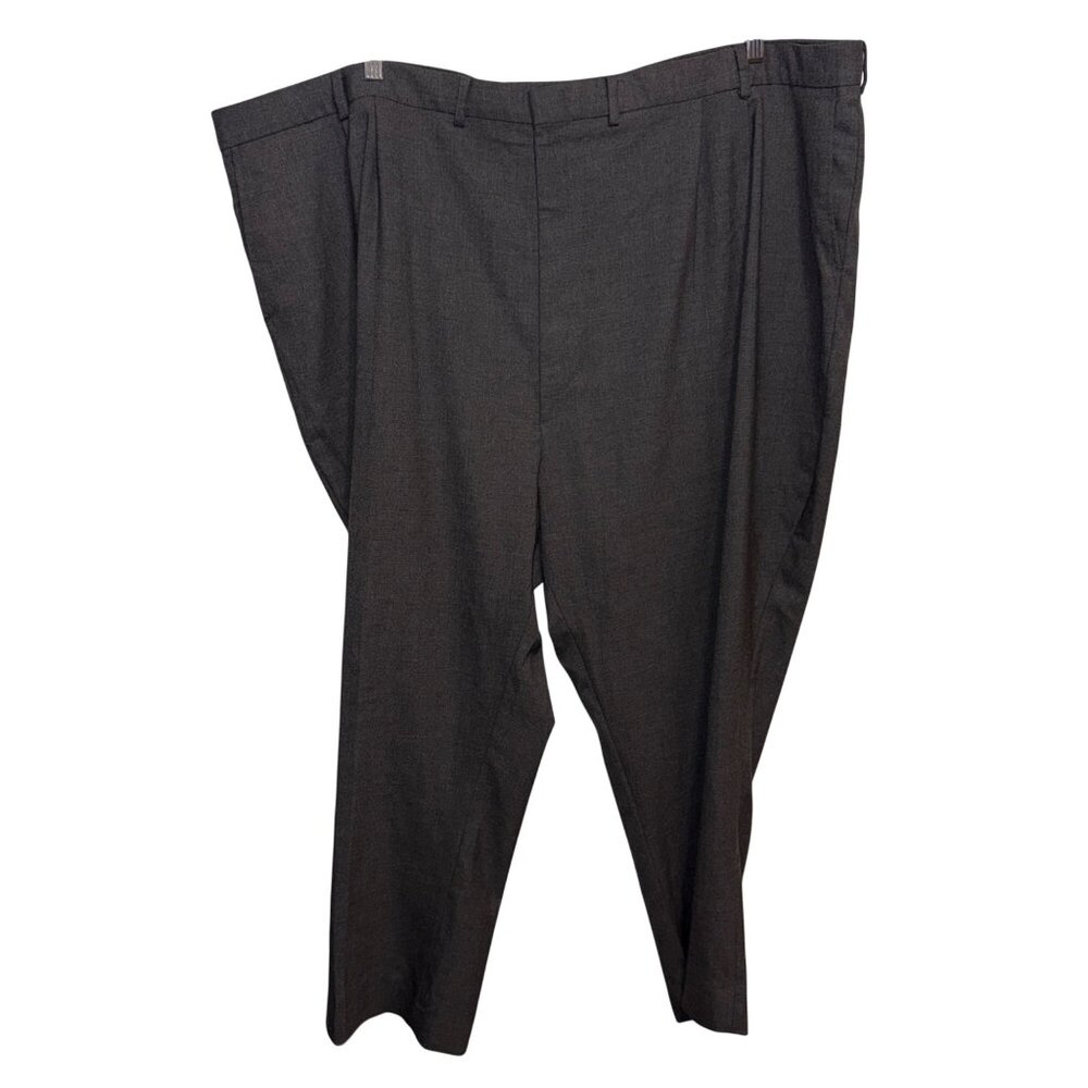 Mens Gray Dress Pants 56R Classic Fit Wool Blend Tailored Trousers